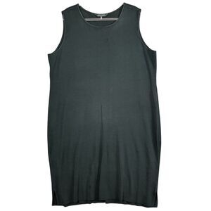 Ming Wang Knit Sheath Tank Dress Size 3X Black Old Money Minimalist Capsule Work